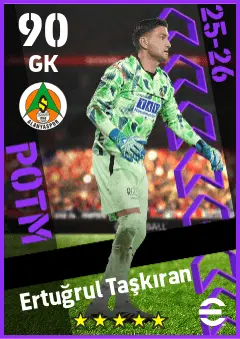 Ertugrul Taskiran eFootball 2026 player card — 90 OVR GK