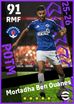 Mortadha Ben Ouanes eFootball 2026 player card — 91 OVR RMF