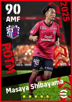 Masaya Shibayama eFootball 2026 player card — 90 OVR AMF