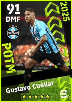 Gustavo Cuellar eFootball 2026 player card — 91 OVR DMF