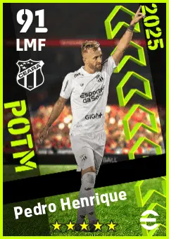 Pedro Henrique eFootball 2026 player card — 91 OVR LMF