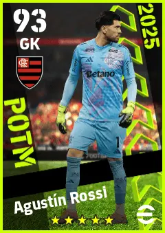 Agustin Rossi eFootball 2026 player card — 93 OVR GK