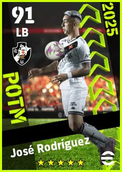 Jose Luis Rodriguez eFootball 2026 player card — 91 OVR LB
