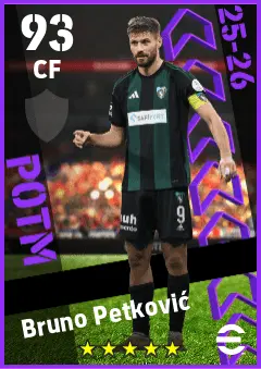 Bruno Petkovic eFootball 2026 player card — 93 OVR CF