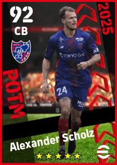 Alexander Scholz eFootball 2026 player card — 92 OVR CB