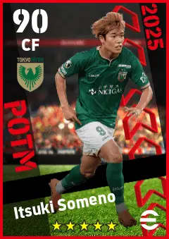 Itsuki Someno eFootball 2026 player card — 90 OVR CF