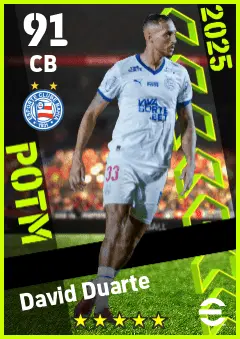 David Duarte eFootball 2026 player card — 91 OVR CB