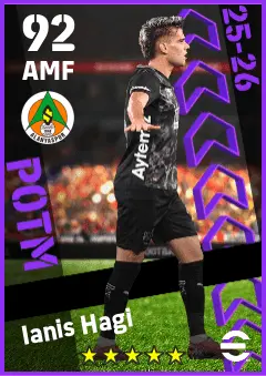 Ianis Hagi eFootball 2026 player card — 92 OVR AMF