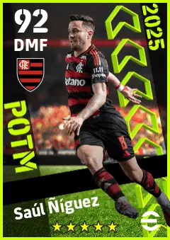 Saul Niguez eFootball 2026 player card — 92 OVR DMF