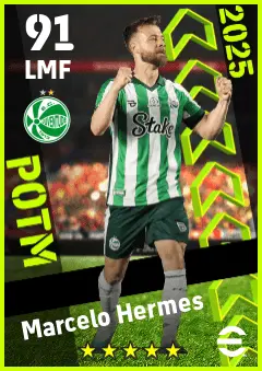 Marcelo Hermes eFootball 2026 player card — 91 OVR LMF