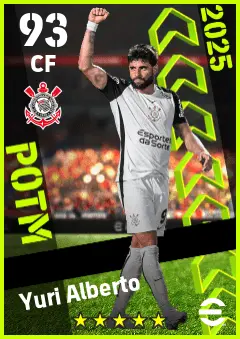 Yuri Alberto eFootball 2026 player card — 93 OVR CF