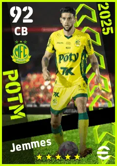 Jemmes eFootball 2026 player card — 92 OVR CB