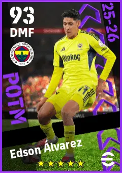 Edson Alvarez eFootball 2026 player card — 93 OVR DMF