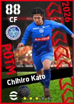 Chihiro Kato eFootball 2026 player card — 88 OVR CF