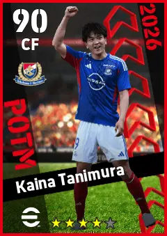 Kaina Tanimura eFootball 2026 player card — 90 OVR CF
