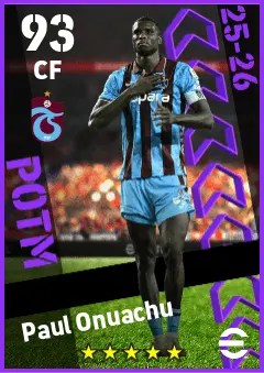 Paul Onuachu eFootball 2026 player card — 93 OVR CF