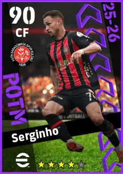 Serginho eFootball 2026 player card — 90 OVR CF