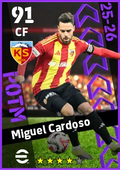 Miguel Cardoso eFootball 2026 player card — 91 OVR CF