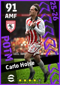 Carlo Holse eFootball 2026 player card — 91 OVR AMF