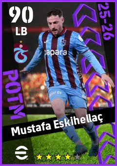 Mustafa Eskihellac eFootball 2026 player card — 90 OVR LB