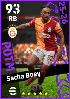 Sacha Boey eFootball 2026 player card — 93 OVR RB