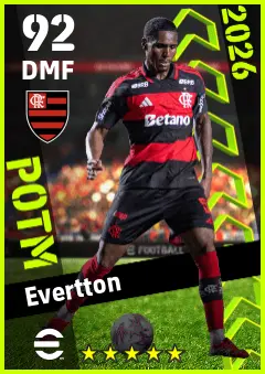 Evertton eFootball 2026 player card — 92 OVR DMF