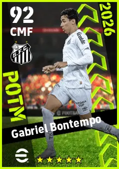 Gabriel Bontempo eFootball 2026 player card — 92 OVR CMF