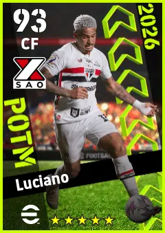 Luciano eFootball 2026 player card — 93 OVR CF