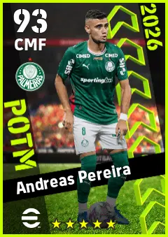 Andreas Pereira eFootball 2026 player card — 93 OVR CMF