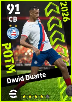 David Duarte eFootball 2026 player card — 91 OVR CB