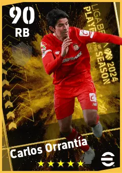 Carlos Orrantia eFootball 2026 player card — 90 OVR RB