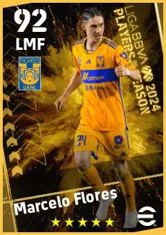 Marcelo Flores eFootball 2026 player card — 92 OVR LMF