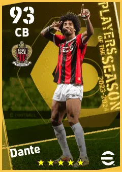 Dante eFootball 2026 player card — 93 OVR CB
