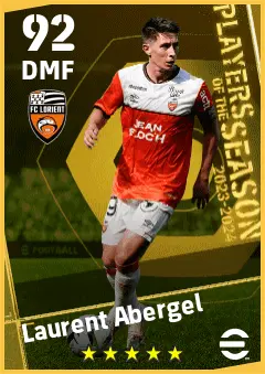 Laurent Abergel eFootball 2026 player card — 92 OVR DMF