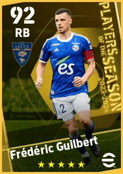 Frederic Guilbert eFootball 2026 player card — 92 OVR RB