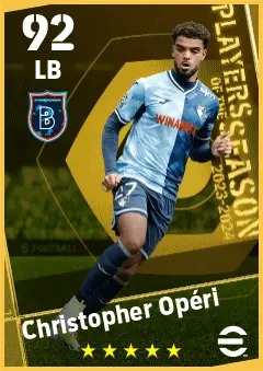 Christopher Operi eFootball 2026 player card — 92 OVR LB