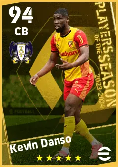 Kevin Danso eFootball 2026 player card — 94 OVR CB