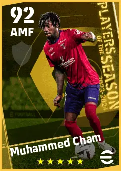 Muhammed Cham eFootball 2026 player card — 92 OVR AMF