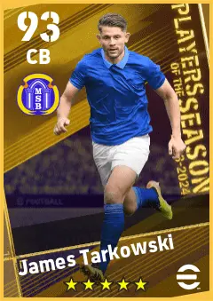 James Tarkowski eFootball 2026 player card — 93 OVR CB