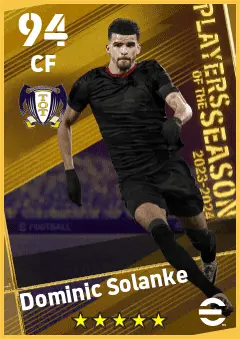 Dominic Solanke eFootball 2026 player card — 94 OVR CF