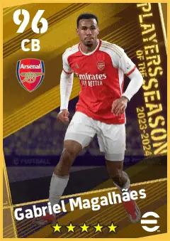 Gabriel Magalhaes eFootball 2026 player card — 96 OVR CB