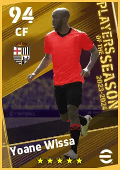 Yoane Wissa eFootball 2026 player card — 94 OVR CF