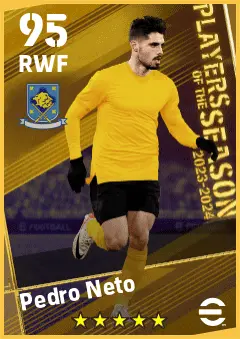 Pedro Neto eFootball 2026 player card — 95 OVR RWF