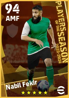 Nabil Fekir eFootball 2026 player card — 94 OVR AMF