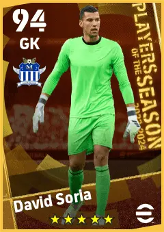 David Soria eFootball 2026 player card — 94 OVR GK