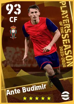 Ante Budimir eFootball 2026 player card — 93 OVR CF