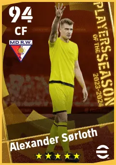 Alexander Sorloth eFootball 2026 player card — 94 OVR CF