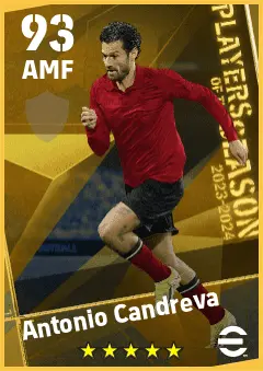 Antonio Candreva eFootball 2026 player card — 93 OVR AMF