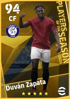 Duvan Zapata eFootball 2026 player card — 94 OVR CF