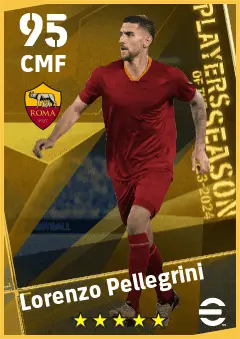 Lorenzo Pellegrini eFootball 2026 player card — 95 OVR CMF